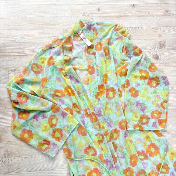 Savage x Fenty Free Spirit Floral Full Length Mesh Robe | Size M/L - Picture 3 of 5